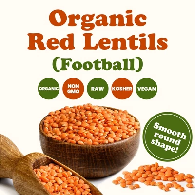 Organic Red Lentils (Football) - By Food To Live 4 Organic Red Lentils (Football) - By Food To Live - Image 2