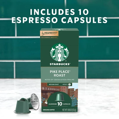 Starbucks By Nespresso Original Line Pods Medium Roast Coffee Pike Place Roast - 10ct 5 Starbucks By Nespresso Original Line Pods Medium Roast Coffee Pike Place Roast - 10ct - Image 3