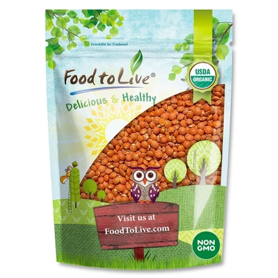 Organic Red Lentils (Football) - By Food To Live 8 Organic Red Lentils (Football) - By Food To Live - Image 6