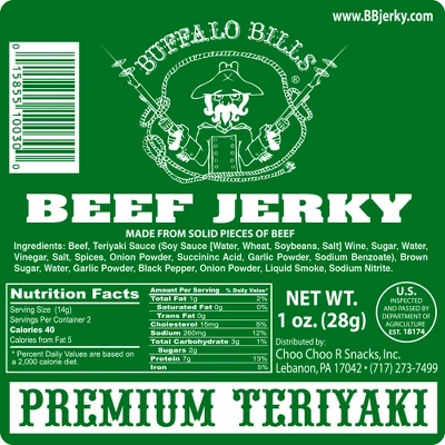 Buffalo Bills 1oz Premium Teriyaki Beef Jerky Packs 12-Count (beef Jerky Made From Top Round) 4 Buffalo Bills 1oz Premium Teriyaki Beef Jerky Packs 12-Count (beef Jerky Made From Top Round) - Image 2