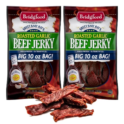 Bridgford Sweet Baby Ray’s Beef Jerky Roasted Garlic 10 Oz - High Protein Beef Jerky For Your Dietary Preferences & On-the-Go Snacking 10 Bridgford Sweet Baby Ray’s Beef Jerky Roasted Garlic 10 Oz - High Protein Beef Jerky For Your Dietary Preferences & On-the-Go Snacking - Image 8