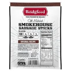 Bridgford Smokehouse Sausage Sticks Original 5 Oz - Gluten Free High Protein Smoked Sausage Sticks For A Variety Of Dietary Preferences