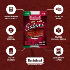 Bridgford Italian Salami 5 Oz - Zero Carb Healthy Italian Salami Sliced Charcuterie Meat For Your Charcuterie Boards Or Antipasto Platters -Grocery Sales GUEST 35e55fe4 c5df 45f0 8917 c9f2222ab11d