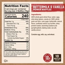 Kodiak Frozen Power Waffles Buttermilk & Vanilla -13.4oz/10ct -Grocery Sales GUEST 40cf0cc8 a1e0 4e16 9a53 2229610449ba