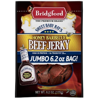 Bridgford Sweet Baby Ray’s Beef Jerky Honey BBQ 6.2 Oz - Ready To Eat High Protein Jerky For Midday Energy Boost Or A Post Workout Snack 4 Bridgford Sweet Baby Ray’s Beef Jerky Honey BBQ 6.2 Oz - Ready To Eat High Protein Jerky For Midday Energy Boost Or A Post Workout Snack - Image 2