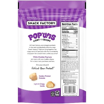 Snack Factory Pop'ums White Cheddar Pretzel Snacks - 9oz 3 Snack Factory Pop'ums White Cheddar Pretzel Snacks - 9oz