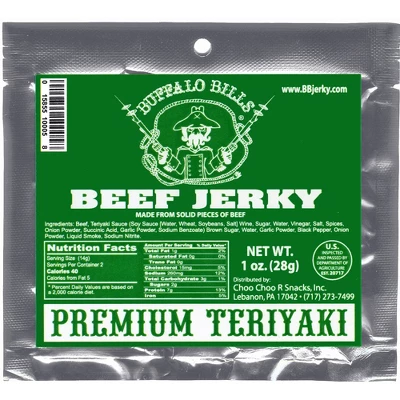 Buffalo Bills 1oz Premium Teriyaki Beef Jerky Packs 12-Count (beef Jerky Made From Top Round) 3 Buffalo Bills 1oz Premium Teriyaki Beef Jerky Packs 12-Count (beef Jerky Made From Top Round)