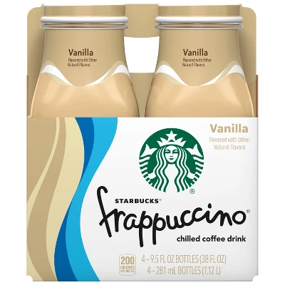 Starbucks Frappuccino Vanilla Coffee Drink - 4pk/9.5 Fl Oz Glass Bottles 3 Starbucks Frappuccino Vanilla Coffee Drink - 4pk/9.5 Fl Oz Glass Bottles