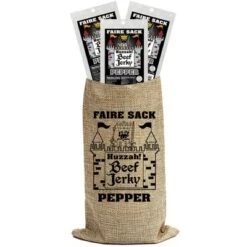 Buffalo Bills Pepper 5oz Faire Sack Huzzah Beef Jerky In Burlap Wine Bag (3 Packs Pepper Beef Jerky) -Grocery Sales GUEST 5ec90511 03f0 480f bdd8 5acd1d671517