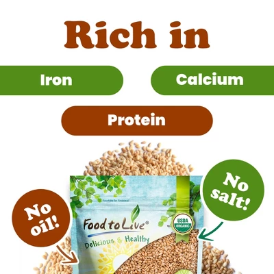 Organic Toasted Hulled Sesame Seeds – By Food To Live 6 Organic Toasted Hulled Sesame Seeds – By Food To Live - Image 4