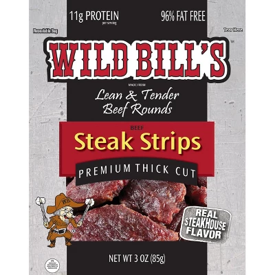 Wild Bill's Steak Strips 3 Ounce Pack - Thick Cut Strips Of Real Steak (3 Count) 6 Wild Bill's Steak Strips 3 Ounce Pack - Thick Cut Strips Of Real Steak (3 Count) - Image 4
