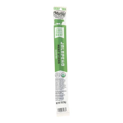 Mighty Organic Jalapeno Meat Sticks - Case Of 24/1 Oz 3 Mighty Organic Jalapeno Meat Sticks - Case Of 24/1 Oz