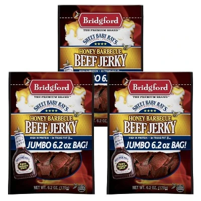 Bridgford Sweet Baby Ray’s Beef Jerky Honey BBQ 6.2 Oz - Ready To Eat High Protein Jerky For Midday Energy Boost Or A Post Workout Snack 11 Bridgford Sweet Baby Ray’s Beef Jerky Honey BBQ 6.2 Oz - Ready To Eat High Protein Jerky For Midday Energy Boost Or A Post Workout Snack - Image 9