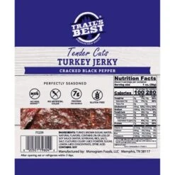 Trail's Best 2.85oz Cracked Black Pepper Turkey Jerky - 3 Packs