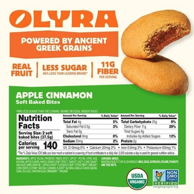 Olyra Snack Bars Apple Cinnamon Fruit And Grain Bites - 5.3oz/4ct 6 Olyra Snack Bars Apple Cinnamon Fruit And Grain Bites - 5.3oz/4ct - Image 4