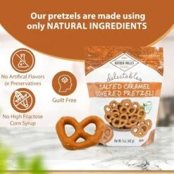 Hayden Valley Foods Salted Caramel Covered Pretzels | 5 Oz Bags (Pack Of 3) | No Artificial Flavors, Preservatives Or Colors