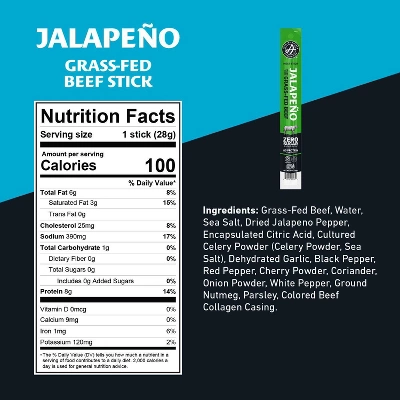 Archer Jerky Jalapeno Beef Stick - 1oz 4 Archer Jerky Jalapeno Beef Stick - 1oz - Image 2