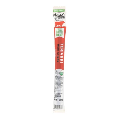 Mighty Organic Teriyaki Meat Sticks - Case Of 24/1 Oz 3 Mighty Organic Teriyaki Meat Sticks - Case Of 24/1 Oz