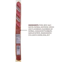 Bridgford Old World Pepperoni Stick 16 Oz - Naturally Smoked Pepperoni Stick For Pizza And Sandwiches - High Protein Zero Carb Keto Snack.