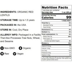 Organic Red Lentil Flour - By Food To Live -Grocery Sales GUEST 99cb363e 0930 44a3 afd1 2ee6bac265f1