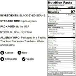 Black-Eyed Peas — Non-GMO Verified, Raw Dried Whole Cow Peas, Sproutable, Bulk. Easy To Cook. Great For Soups, Stews, Salads And Vegan Burgers -Grocery Sales GUEST 9be693eb a6b1 4fc1 bd62 d025c6f1c355