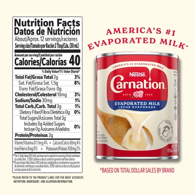 Nestle Carnation Evaporated Milk for Pumpkin Pie And Cooking - 12 Fl Oz 8 Nestle Carnation Evaporated Milk for Pumpkin Pie And Cooking - 12 Fl Oz - Image 6