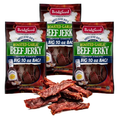 Bridgford Sweet Baby Ray’s Beef Jerky Roasted Garlic 10 Oz - High Protein Beef Jerky For Your Dietary Preferences & On-the-Go Snacking 11 Bridgford Sweet Baby Ray’s Beef Jerky Roasted Garlic 10 Oz - High Protein Beef Jerky For Your Dietary Preferences & On-the-Go Snacking - Image 9