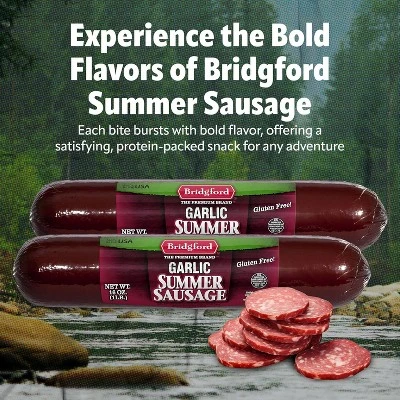 Bridgford Garlic Summer Sausage 16 Oz - Gluten-Free High Protein Garlic Infused Ready-to-Eat Summer Sausage For No-Carb Keto Diets 4 Bridgford Garlic Summer Sausage 16 Oz - Gluten-Free High Protein Garlic Infused Ready-to-Eat Summer Sausage For No-Carb Keto Diets - Image 2