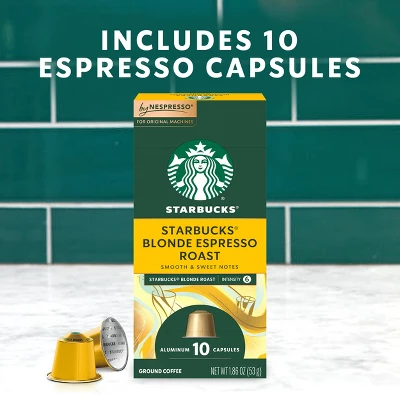 Starbucks By Nespresso Original Line Pods Light Roast Coffee Blonde Espresso Roast - 10ct 5 Starbucks By Nespresso Original Line Pods Light Roast Coffee Blonde Espresso Roast - 10ct - Image 3