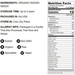 Organic Radish Seeds - By Food To Live