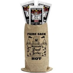 Buffalo Bills Hot 5oz Faire Sack Huzzah Beef Jerky In Burlap Wine Bag (3 Packs Hot Beef Jerky) -Grocery Sales GUEST b1cfb85f 0324 46f4 8fd5 2b5e5dc26696