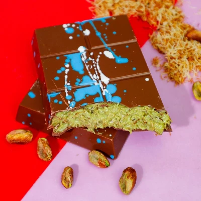 Dubai Chocolate Viral Kunafa Pistachio Milk Chocolate Crunchy With Premium Chocolate 6.4oz 7 Dubai Chocolate Viral Kunafa Pistachio Milk Chocolate Crunchy With Premium Chocolate 6.4oz - Image 5