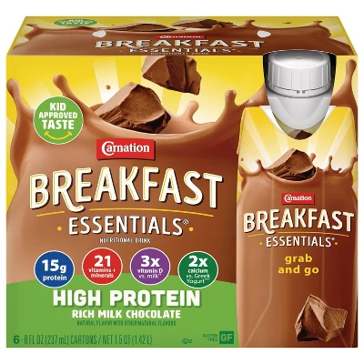 Carnation Breakfast Essentials High Protein Ready To Drink Rich Milk Chocolate - 6ct / 1.5QT 8 Carnation Breakfast Essentials High Protein Ready To Drink Rich Milk Chocolate - 6ct / 1.5QT - Image 6
