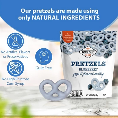 Hayden Valley Foods Blueberry Yogurt Covered Pretzels | 5 Oz Bags (Pack Of 3) | No Artificial Flavors, Preservatives Or Colors 5 Hayden Valley Foods Blueberry Yogurt Covered Pretzels | 5 Oz Bags (Pack Of 3) | No Artificial Flavors, Preservatives Or Colors - Image 3