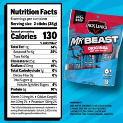 Jack Link's MrBeast Mini Beef Sticks Original - 6oz/12ct -Grocery Sales GUEST c78f0903 50c4 4d80 acd9 c9de3e185409