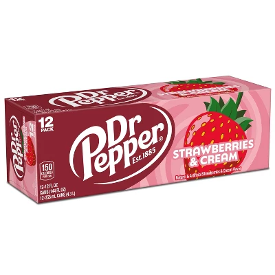 Dr Pepper Strawberries & Cream Soda - 12pk/12 Fl Oz Cans 9 Dr Pepper Strawberries & Cream Soda - 12pk/12 Fl Oz Cans - Image 7