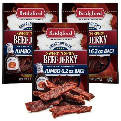 Bridgford Sweet Baby Ray’s Beef Jerky Sweet N Spicy 6.2 Oz - Ready-to-Eat High Protein Sweetened Spicy Beef Jerky For On-the-Go Snacking 11 Bridgford Sweet Baby Ray’s Beef Jerky Sweet N Spicy 6.2 Oz - Ready-to-Eat High Protein Sweetened Spicy Beef Jerky For On-the-Go Snacking - Image 9