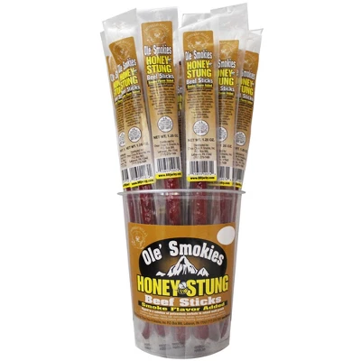Buffalo Bills 15-ct Honey Stung Ole Smokies (Beef Sticks) - Two 15-ct Tubs 3 Buffalo Bills 15-ct Honey Stung Ole Smokies (Beef Sticks) - Two 15-ct Tubs