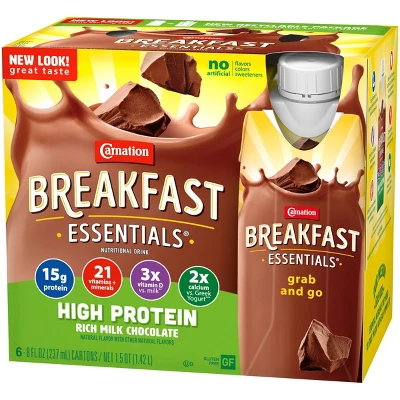 Carnation Breakfast Essentials High Protein Ready To Drink Rich Milk Chocolate - 6ct / 1.5QT 4 Carnation Breakfast Essentials High Protein Ready To Drink Rich Milk Chocolate - 6ct / 1.5QT - Image 2