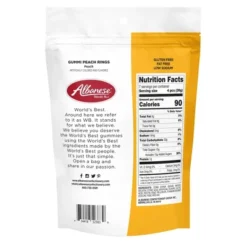 Albanese Worlds Best Candy Gummi Peach Rings - 8oz