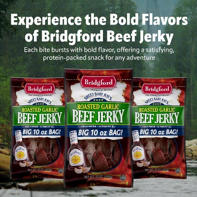 Bridgford Sweet Baby Ray’s Beef Jerky Roasted Garlic 10 Oz - High Protein Beef Jerky For Your Dietary Preferences & On-the-Go Snacking 4 Bridgford Sweet Baby Ray’s Beef Jerky Roasted Garlic 10 Oz - High Protein Beef Jerky For Your Dietary Preferences & On-the-Go Snacking - Image 2