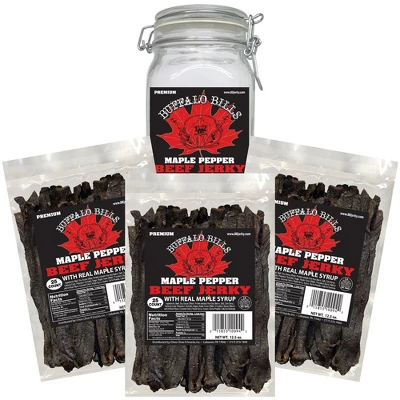 Buffalo Bills Maple Pepper Beef Jerky 3 Bag Starter Kit (3 Bags And 1 Jar) 8 Buffalo Bills Maple Pepper Beef Jerky 3 Bag Starter Kit (3 Bags And 1 Jar) - Image 6