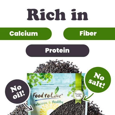 Dry Roasted Black Sesame Seeds - By Food To Live 6 Dry Roasted Black Sesame Seeds - By Food To Live - Image 4