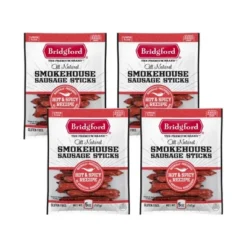 Bridgford Smokehouse Sausage Sticks Hot & Spicy 5 Oz - Gluten Free High Protein Smoked Sausage Sticks For Many Dietary Preferences -Grocery Sales GUEST df09d957 fb4c 4984 8231 96aaaaa5dc9e