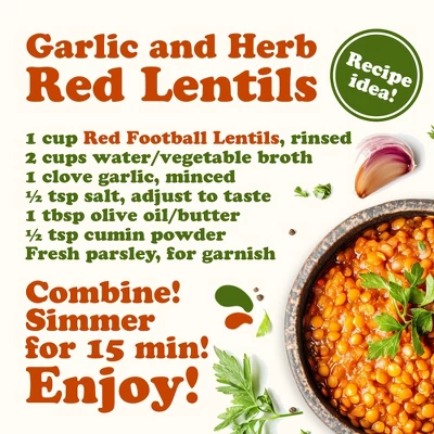 Organic Red Lentils (Football) - By Food To Live 7 Organic Red Lentils (Football) - By Food To Live - Image 5