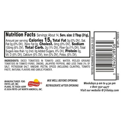 Tostitos Restaurant Style Salsa Dip - 15.5oz 4 Tostitos Restaurant Style Salsa Dip - 15.5oz - Image 2