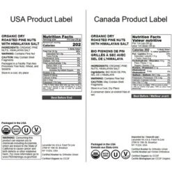 Organic Dry Roasted Pine Nuts With Himalayan Salt - By Food To Live