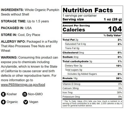 Organic Toasted Pumpkin Seeds Protein Powder - By Food To Live 5 Organic Toasted Pumpkin Seeds Protein Powder - By Food To Live - Image 3