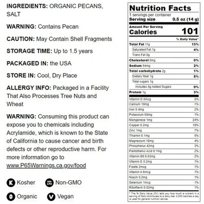 Organic Dry Roasted Pecan Halves With Himalayan Salt - By Food To Live 4 Organic Dry Roasted Pecan Halves With Himalayan Salt - By Food To Live - Image 2