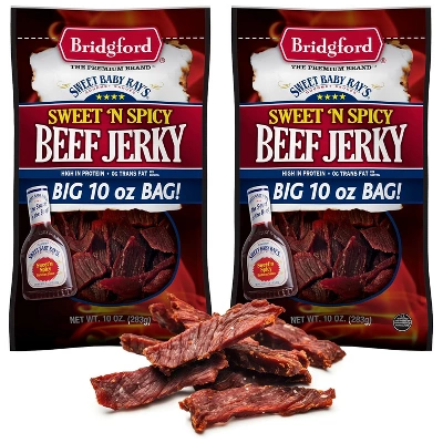Bridgford Sweet Baby Ray’s Beef Jerky Sweet N Spicy 10 Oz - Ready-to-Eat High Protein Sweetened Spicy Beef Jerky For On-the-Go Snacking 10 Bridgford Sweet Baby Ray’s Beef Jerky Sweet N Spicy 10 Oz - Ready-to-Eat High Protein Sweetened Spicy Beef Jerky For On-the-Go Snacking - Image 8